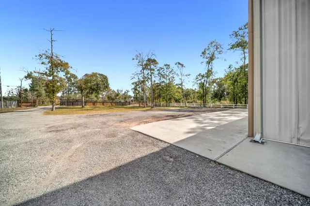 a view of a yard with a tree