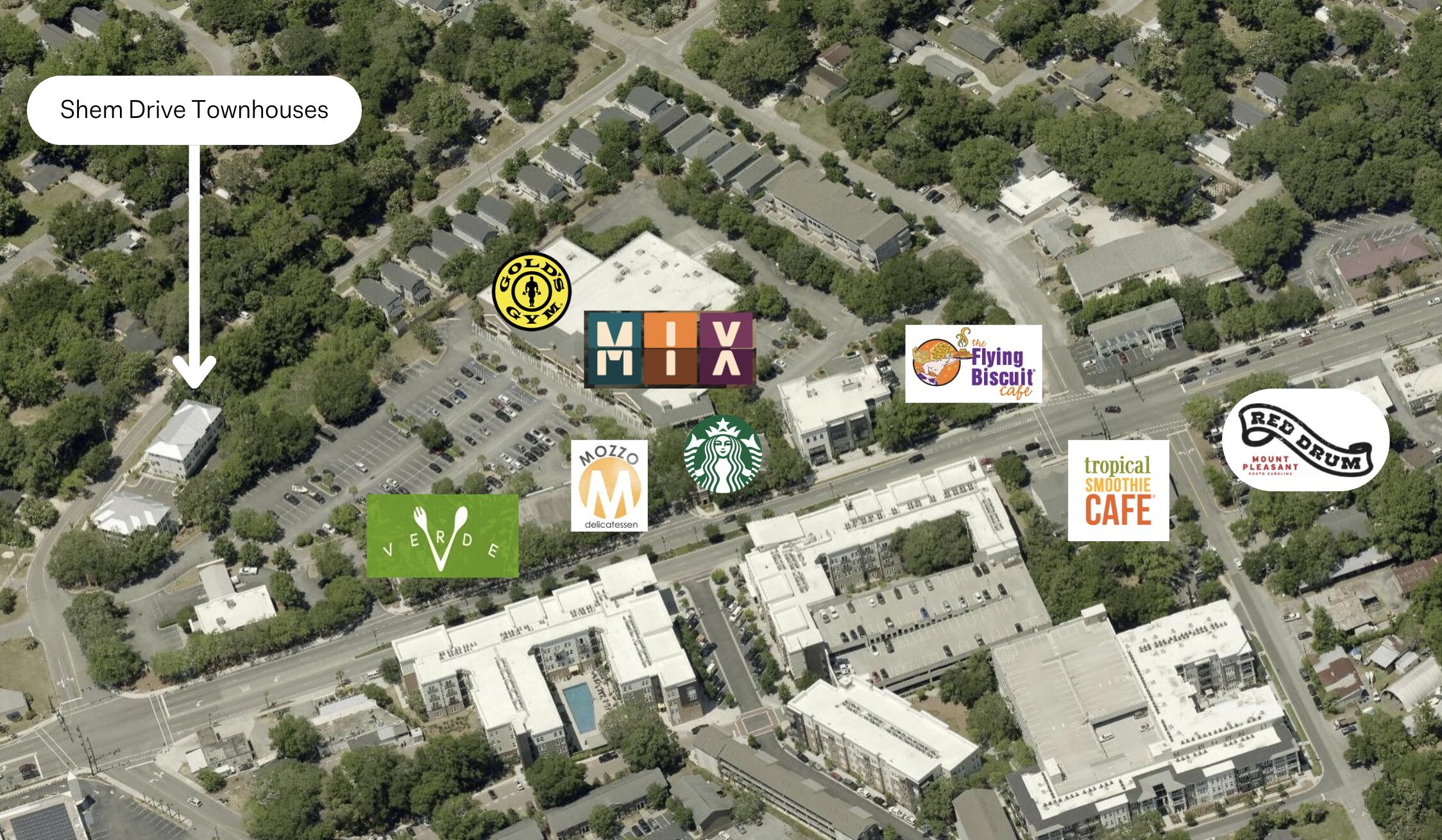 14 Shem Drive Mount Pleasant, SC 29464 - Photo 51 of 51 Shem Dr Townhouses - Aerial with Local B