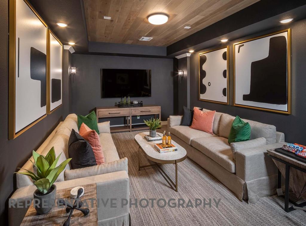 930 Heatherbrook Drive Prosper, TX 75078 - Photo 36 of 37 a living room with furniture and a flat screen tv