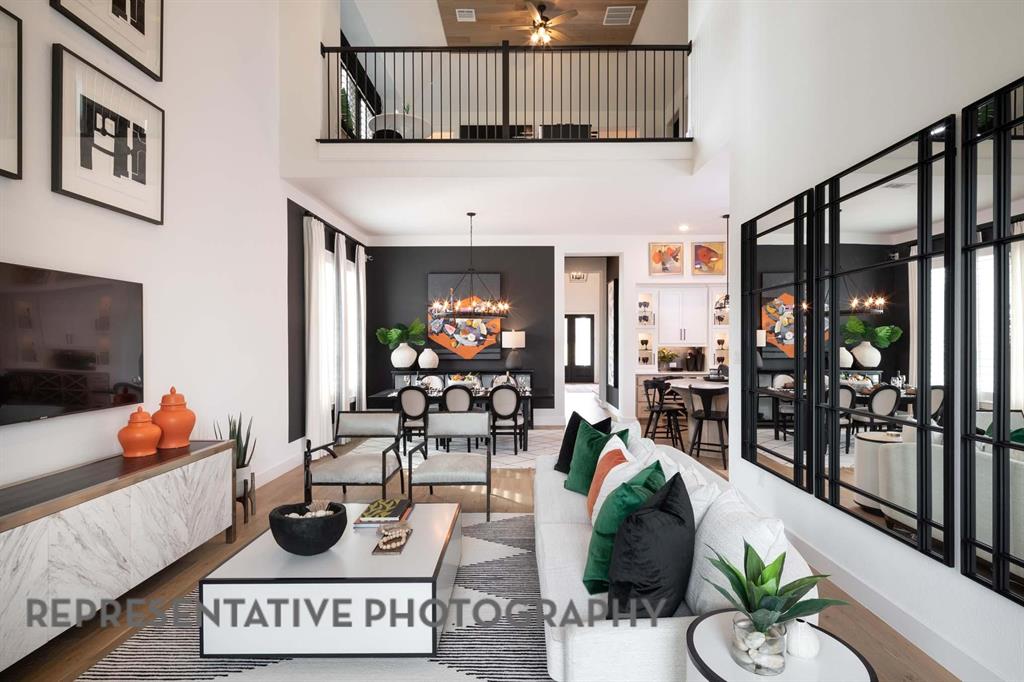 930 Heatherbrook Drive Prosper, TX 75078 - Photo 9 of 37 a living room with furniture and a flat screen tv