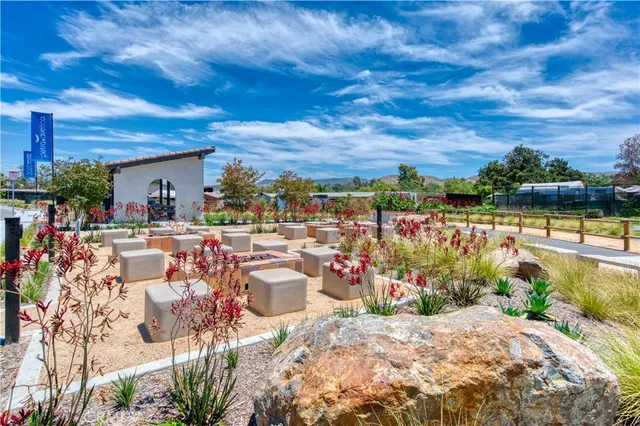 a view of a road with a yard