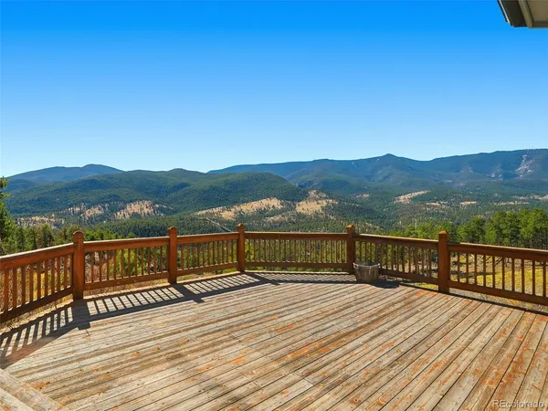 a view of a terrace with a bench