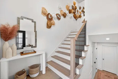 a view of entryway and workspace