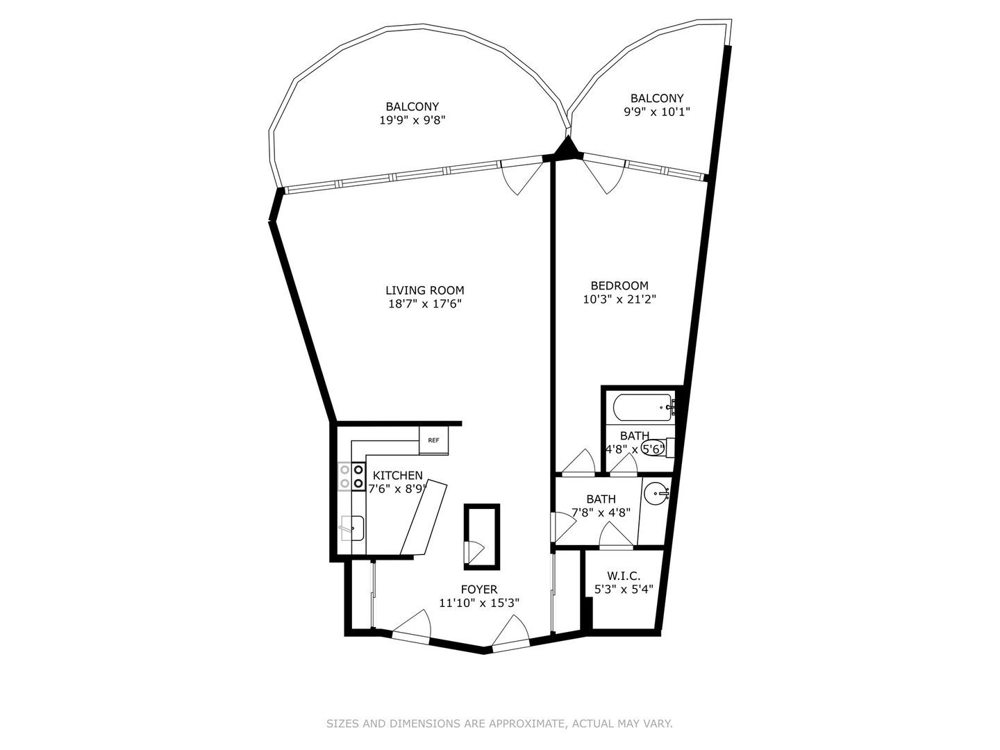300 North State Street, Unit 4705 Chicago, IL 60654 - Photo 15 of 17 a picture of a floor plan