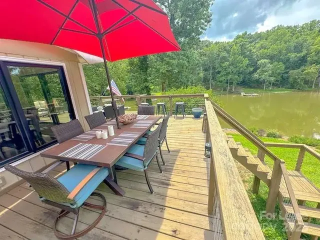 a view of a patio with wooden floor and outdoor space