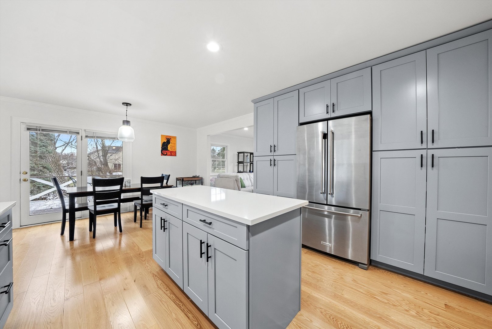 2920 Quentin Road Rolling Meadows, IL 60008 - Photo 6 of 30 a kitchen that has a lot of counter space and wooden floor