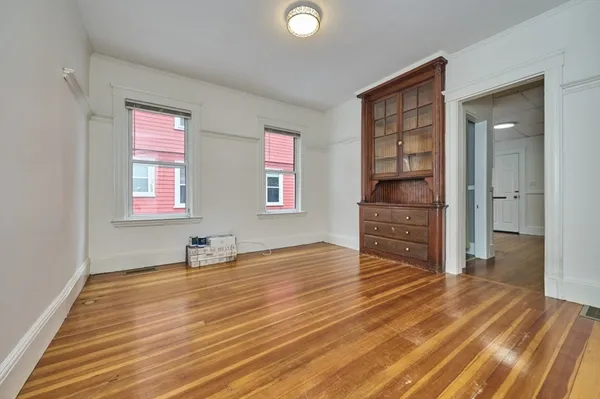 wooden floor and windows in a room