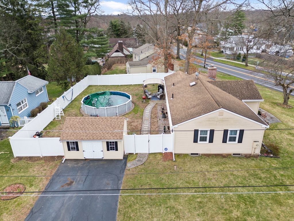 430 Amostown Road West Springfield, MA 01089 - Photo 34 of 41 an aerial view of a house with swimming pool