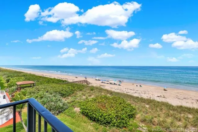 a view of ocean from a balcony