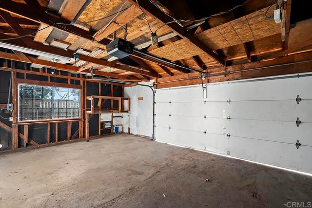 a view of a room with wooden roof