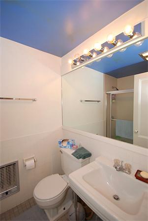 87 Perry Street Brookline, MA 02446 - Photo 9 of 12 a bathroom with a sink and a mirror