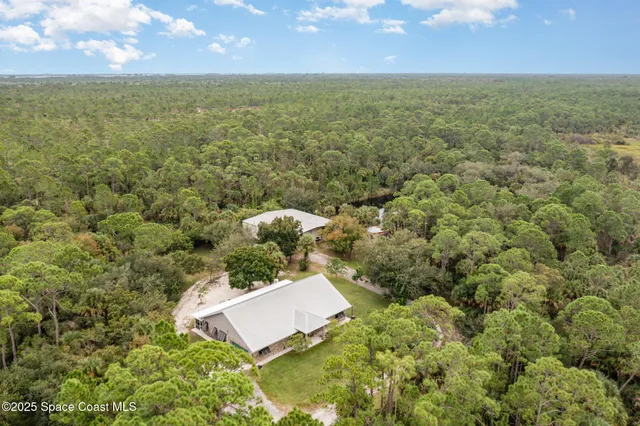 a view of a house with a yard and potted plants