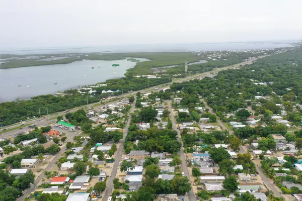 a view of city and mountain