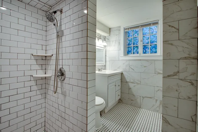 a bathroom with a shower