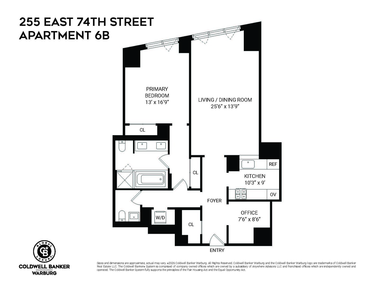 255 East 74th Street, Unit 6B Manhattan, NY 10021 - Photo 10 of 10 a picture of a floor plan