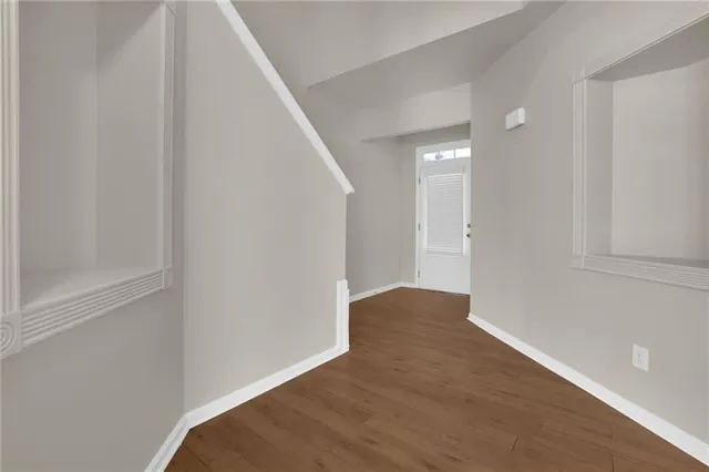 a view of hallway with stairs