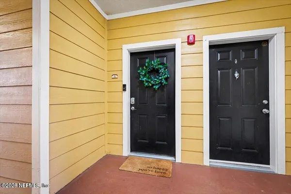 a view of front door of house