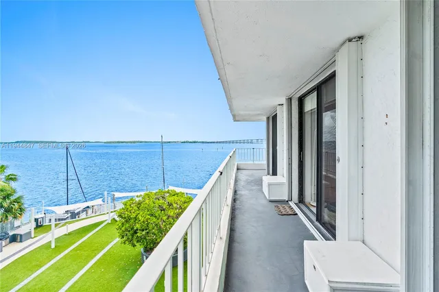 a view of a balcony with staircase