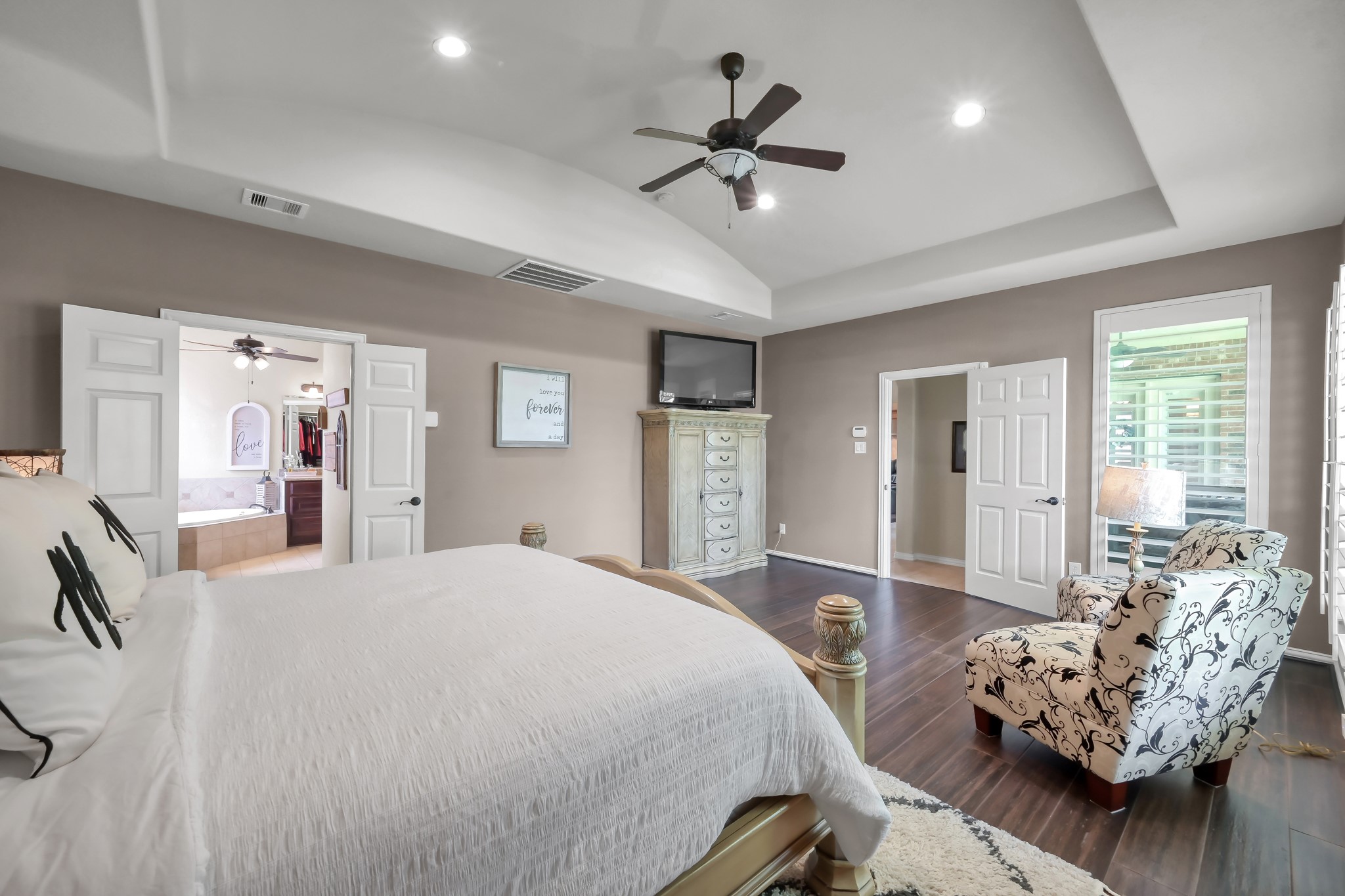 2406 Randal Point Court Spring, TX 77388 - Photo 21 of 45 Primary bedroom with views of the lake.