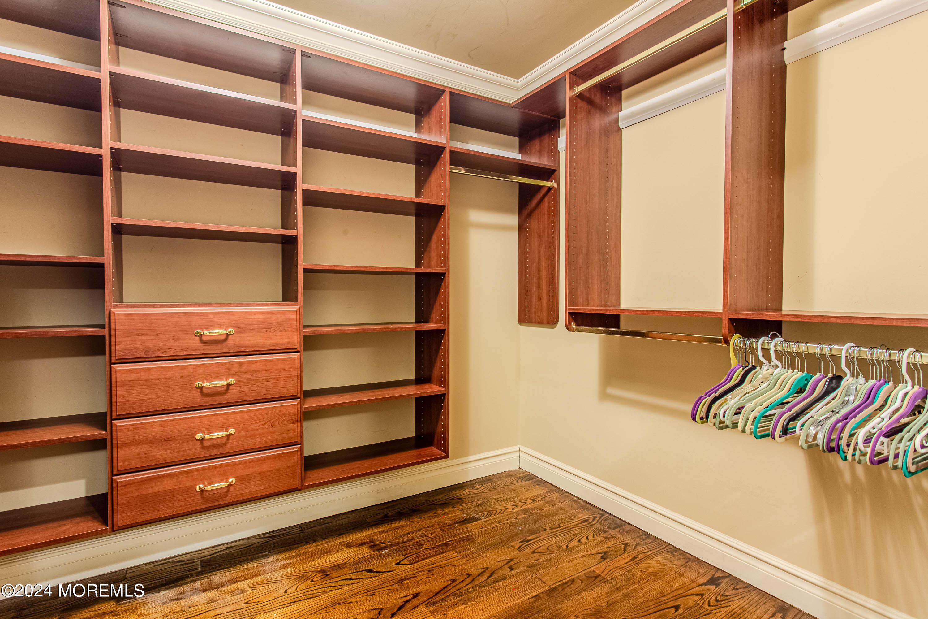 25 Woods End Road Colts Neck, NJ 07722 - Photo 37 of 76 a view of walk in closet with empty racks