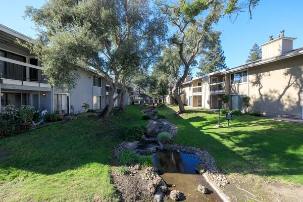 a view of a house with backyard and porch