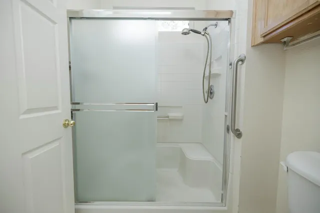 a bathroom with a shower