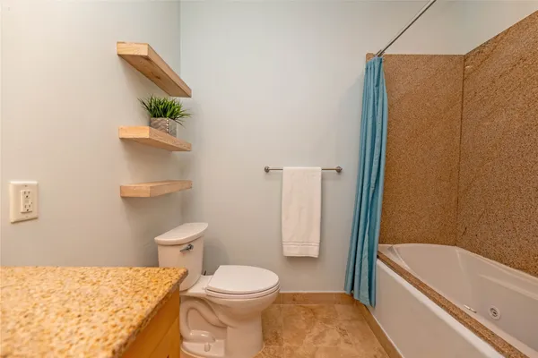 a bathroom with a toilet and a bathtub