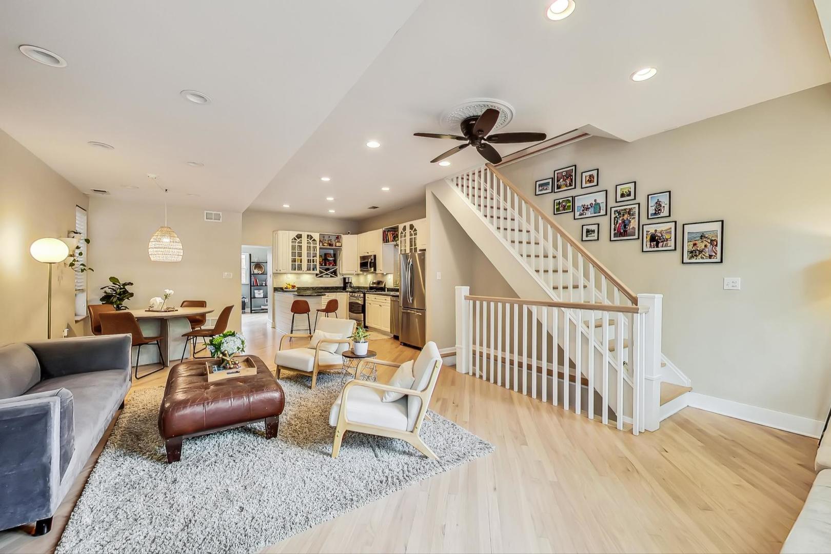 2320 West Belden Avenue Chicago, IL 60647 - Photo 3 of 36 a living room with furniture and a wooden floor