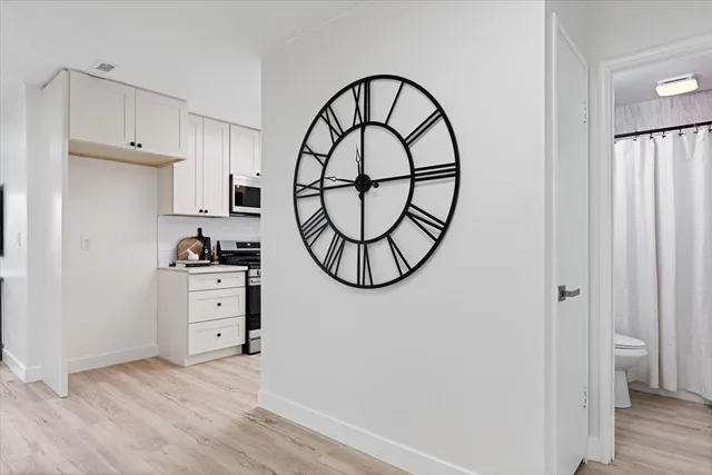 a view of a hallway with entryway