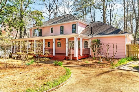 a deck view with a seating space