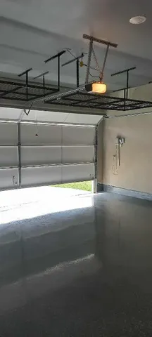 a view of a room with storage