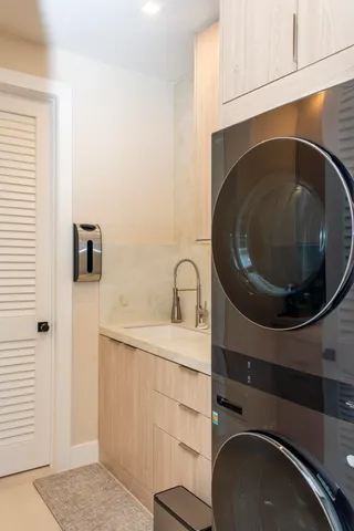 a view of a swimming pool with an ocean view