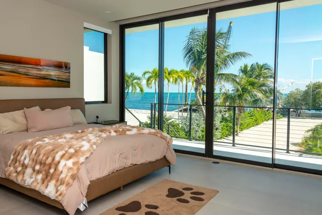 a view of an ocean from a window