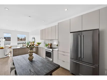 a close view of table chair and potted plant