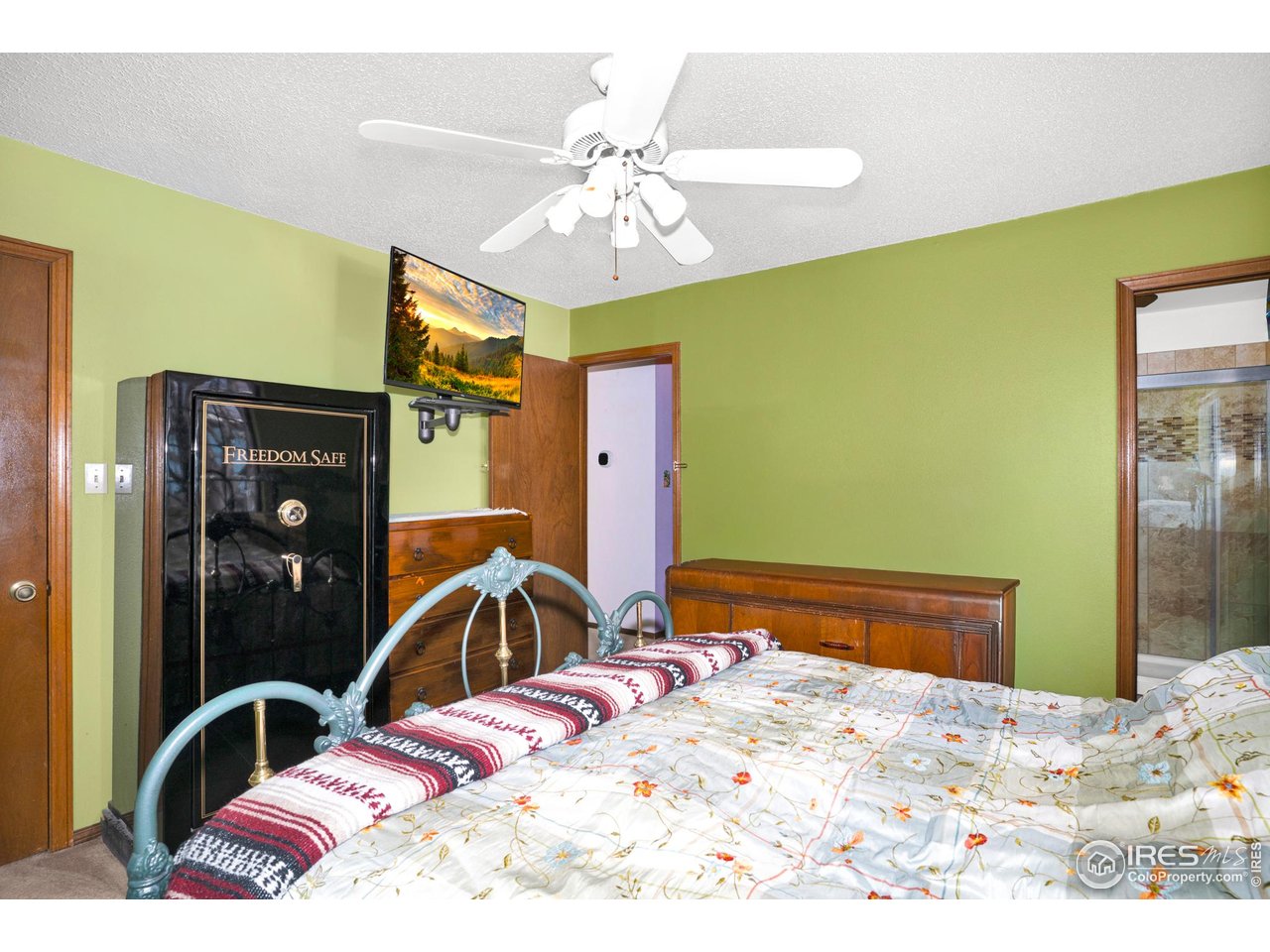 151 3rd Street Frederick, CO 80530 - Photo 16 of 45 a bedroom with a bed and a large mirror