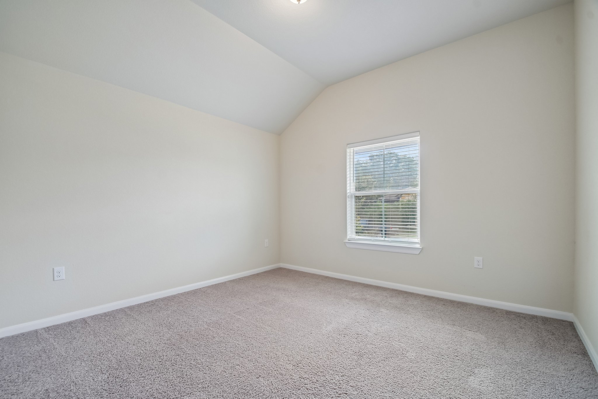 280 Rimrock Court Bastrop, TX 78602 - Photo 18 of 34 Vaulted ceilings and plush carpeting define this versatile secondary bedroom space.