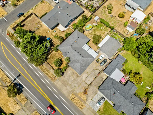 an aerial view of a house