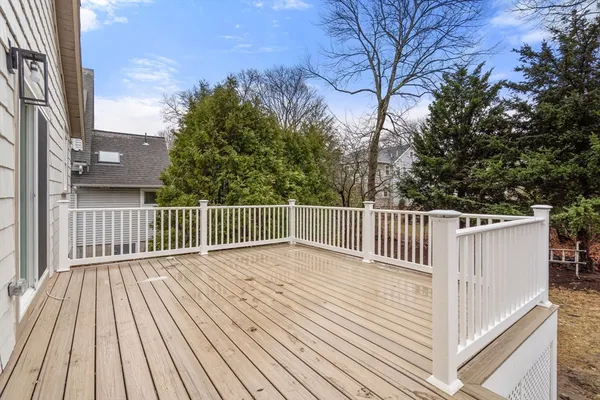 a view of a wooden deck