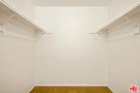 a view of small space with empty racks