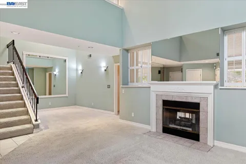 a view of a livingroom with a fireplace