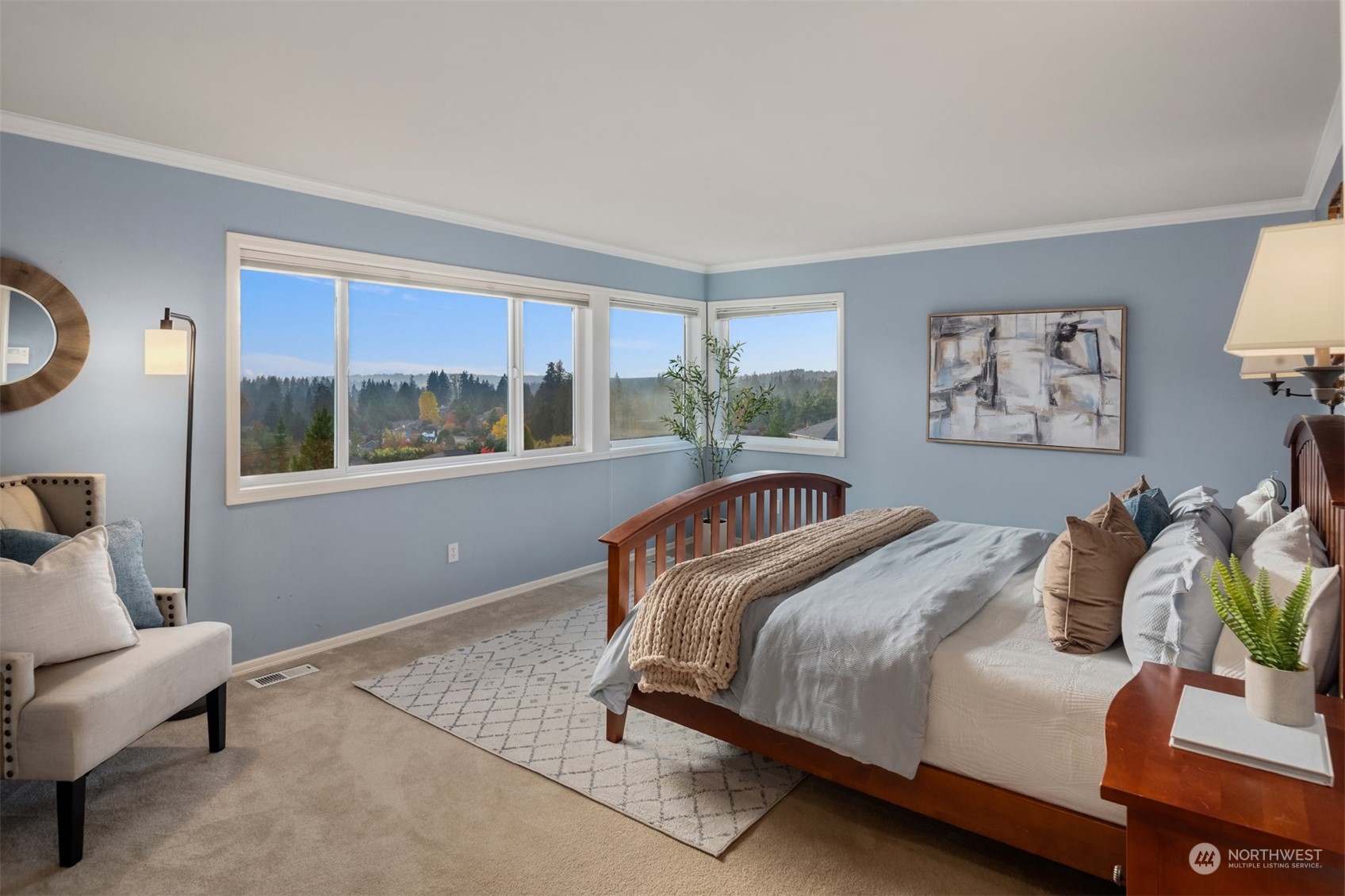 2210 242nd Street Southeast Bothell, WA 98021 - Photo 11 of 40 a bedroom with a bed and glass window