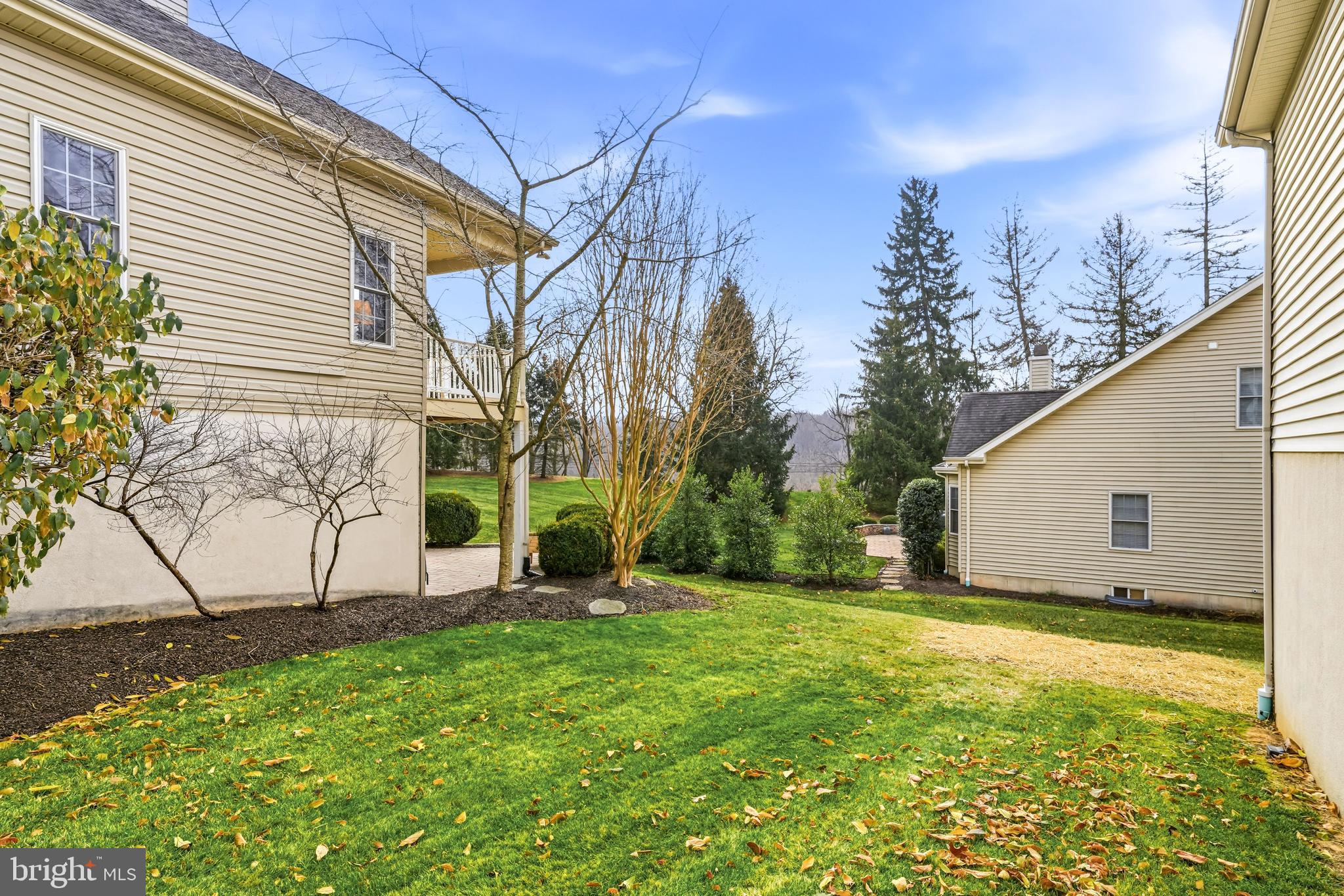 204 Bobwhite Road New Hope, PA 18938 - Photo 20 of 22 a view of a backyard with potted plants and large tree