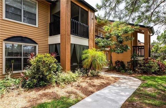 a view of a house with a yard and plants
