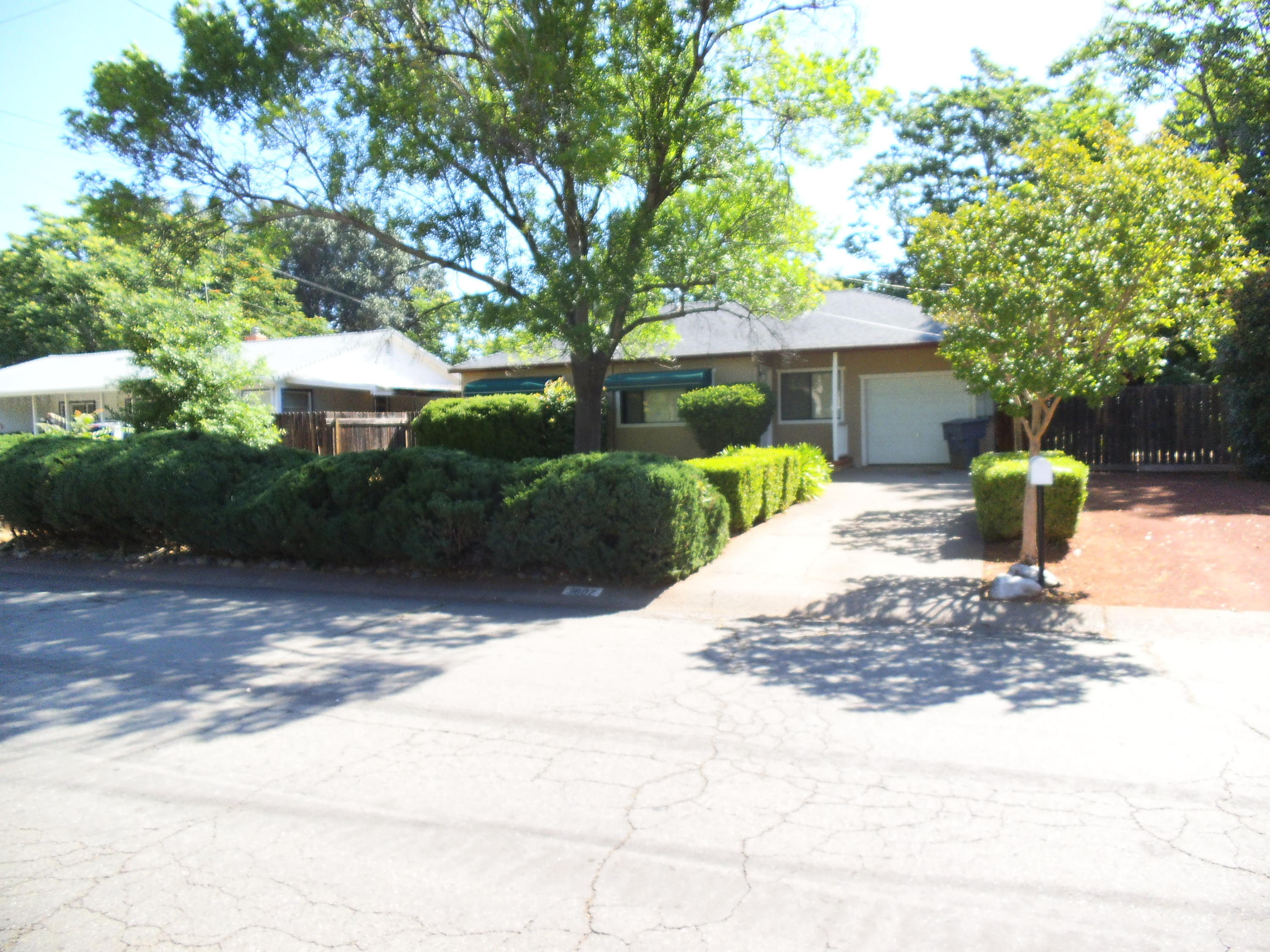 a view of a backyard with a garden