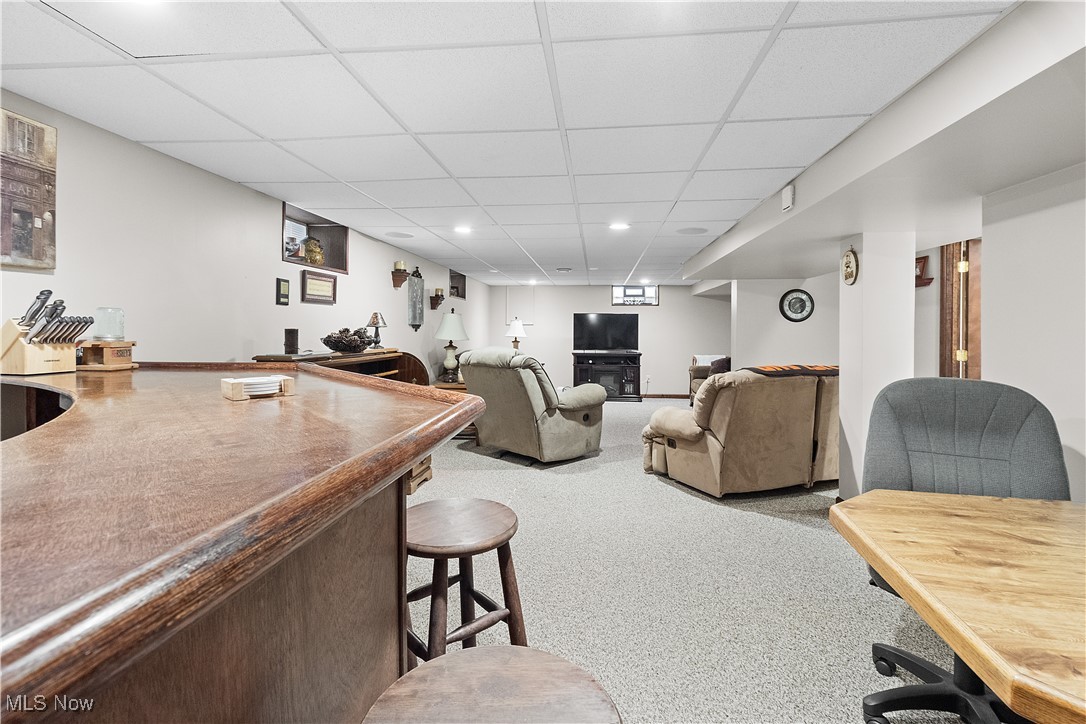5225 Roseside Avenue Parma, OH 44134 - Photo 17 of 22 Carpeted living room featuring recessed lighting and a drop ceiling