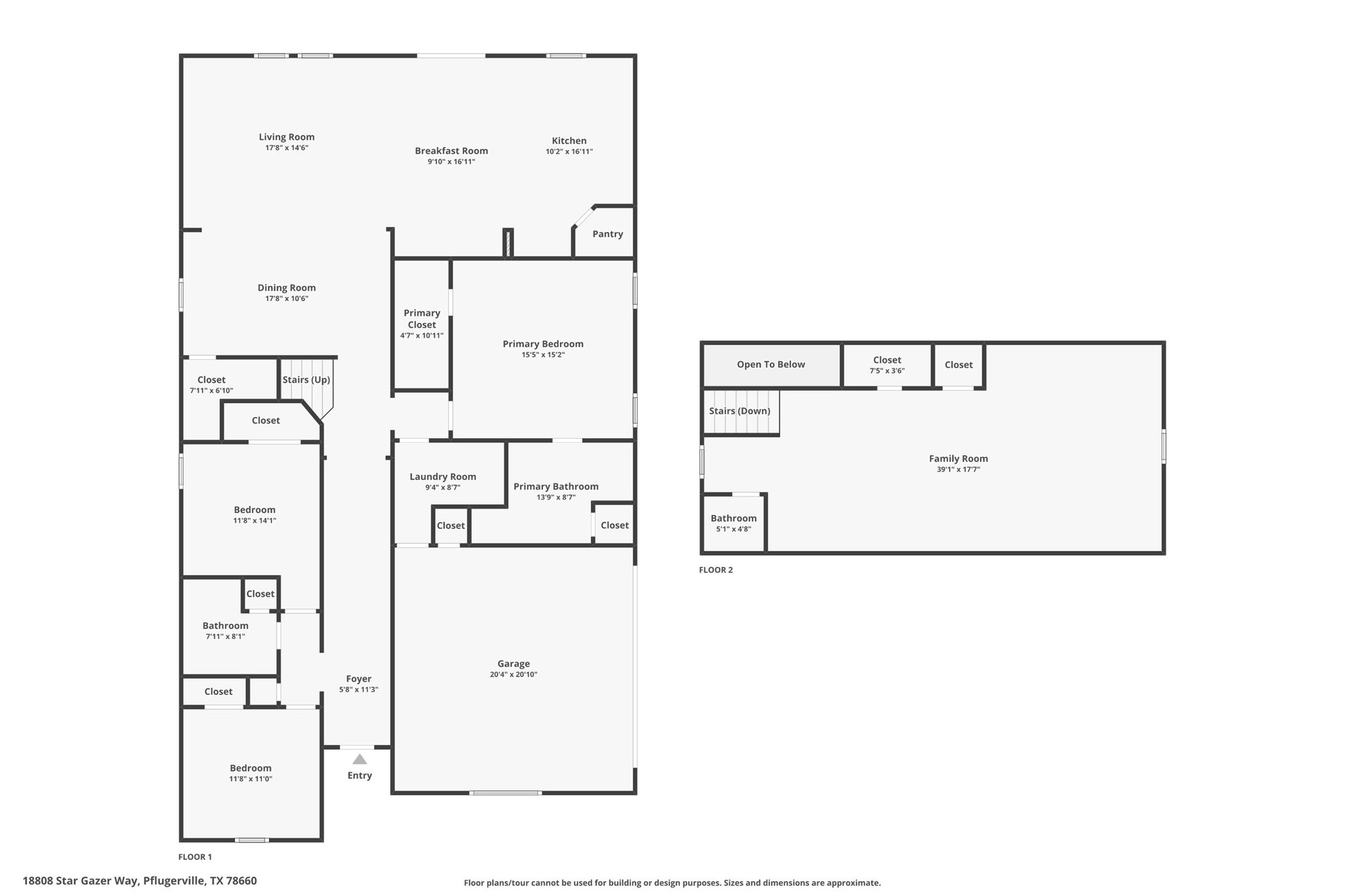 18808 Star Gazer Way Pflugerville, TX 78660 - Photo 27 of 27 View of floor plan / room layout