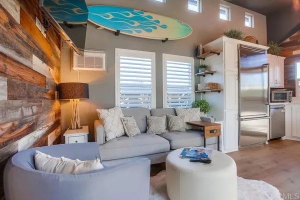 a living room with furniture