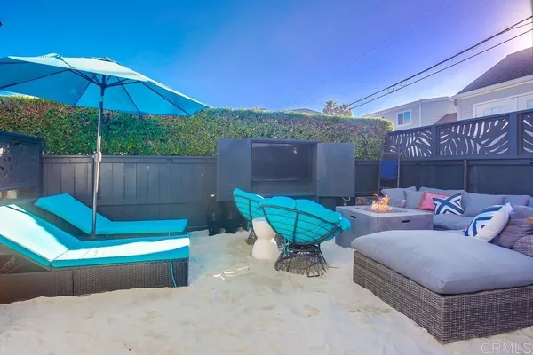 a outdoor living space with furniture