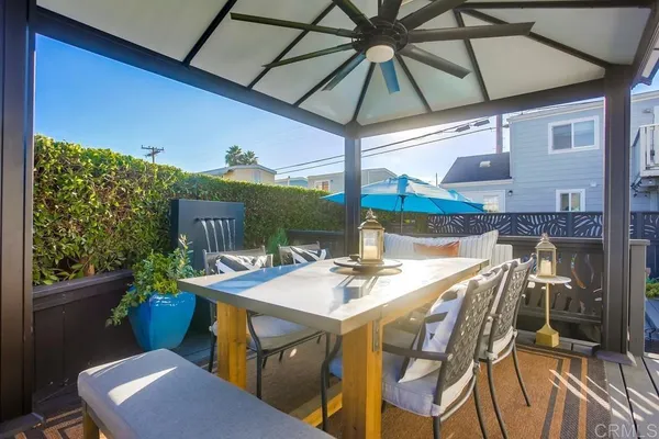 a outdoor living space with furniture