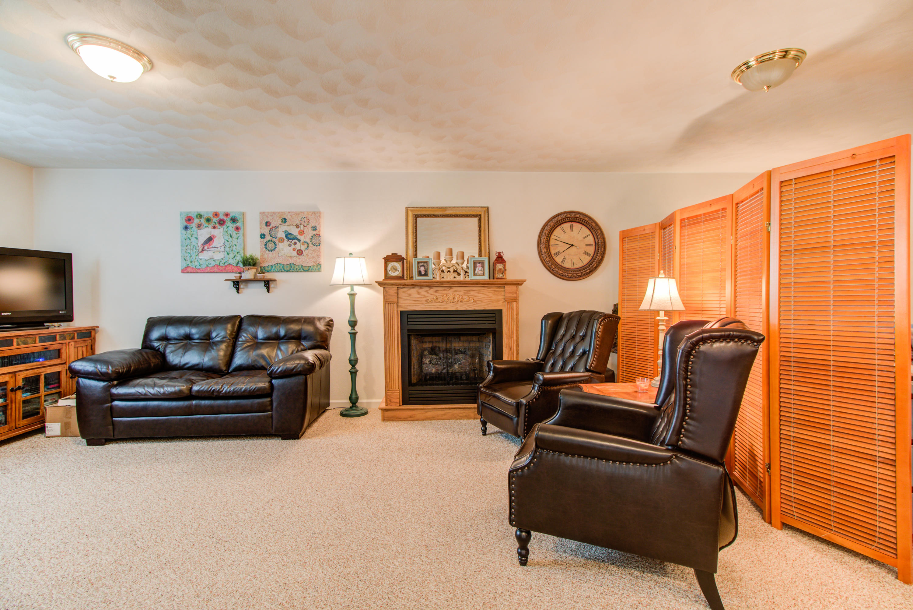 4169 Daugherty Road Salem, VA 24153 - Photo 22 of 28 a living room with furniture a fireplace and a flat screen tv